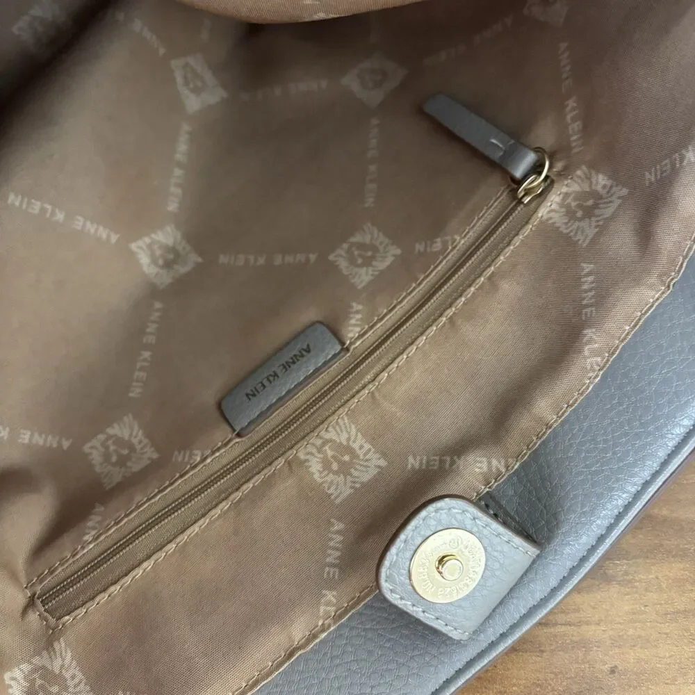 Anne Klein Gray Large Shoulder Tote Bag Purse